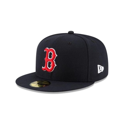 Blue Boston Red Sox Hat - New Era MLB Authentic Collection 59FIFTY Fitted Caps USA8753641